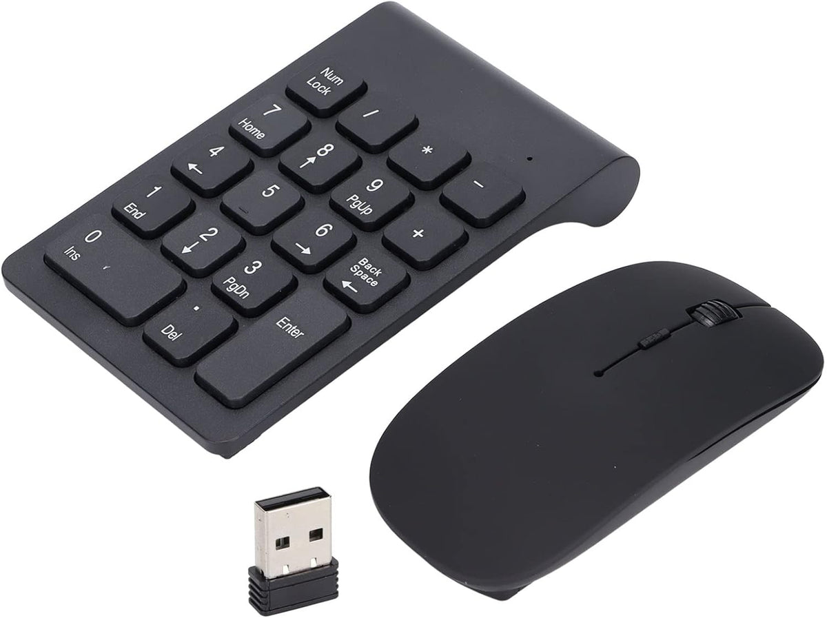 Wireless Numeric Keypad & Mouse Combo, Mini 18 Keys Number Pad for Financial Accounting, Wireless for Laptop, PC