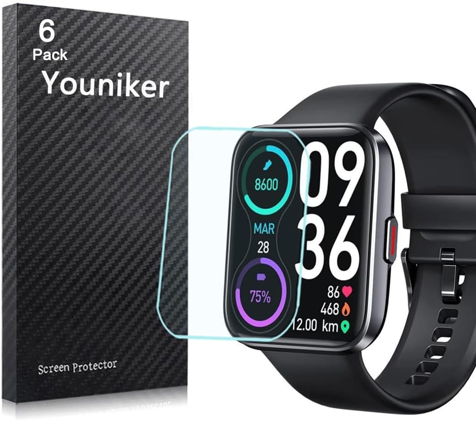 6 Pack ID208 Plus 1.8" Screen Protector Film Compatible with ENOMIR Smartwatch ID208Plus, Anti-Scratch Foils