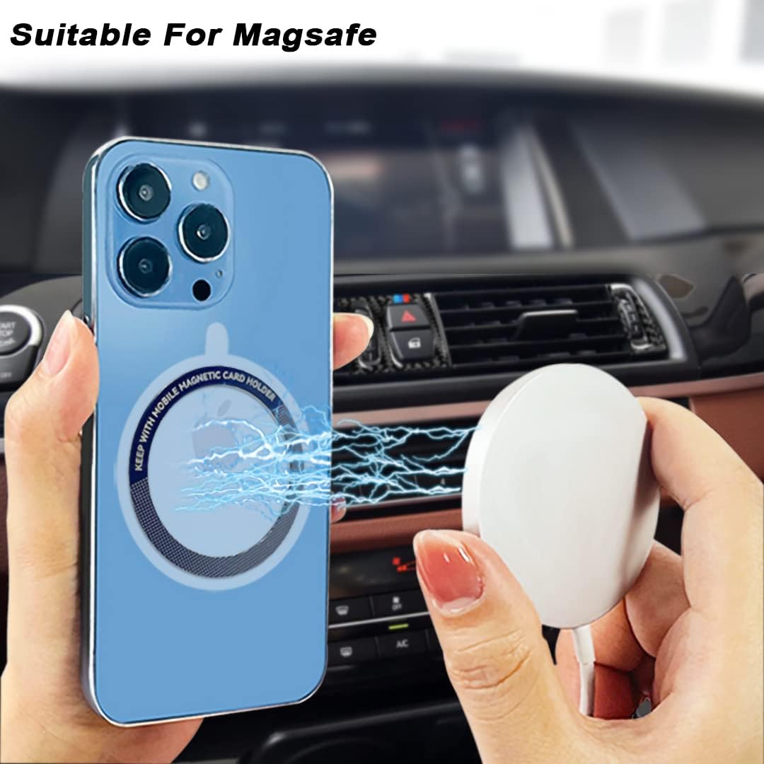 12 Pcs Magnetic Wireless Charging Metal Ring Kit, Ultra Thin Notched & Round Conversion for MagSafe iPhone