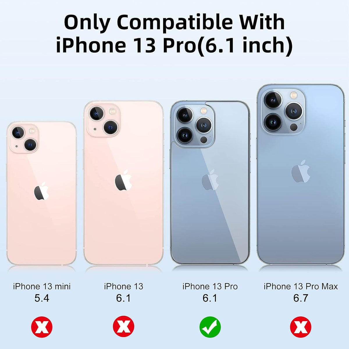 iPhone 13 Pro Screen Protector [3 Pack] - Tempered Glass Front & Back, Camera Protector, Anti-Scratch, 6.1" [New