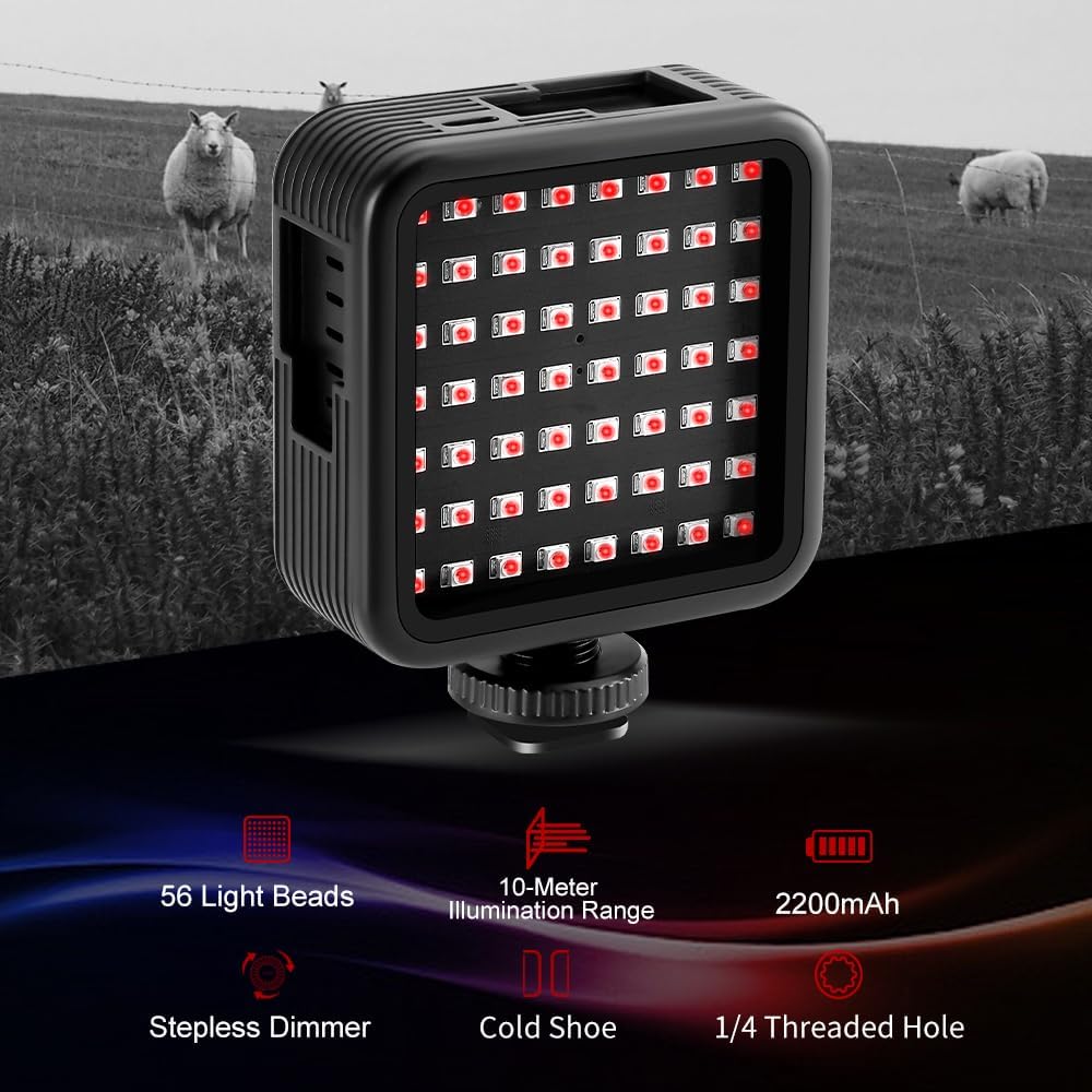 Mini IR Night Vision Light, Infrared Photography Light for Night Vision Video Recording