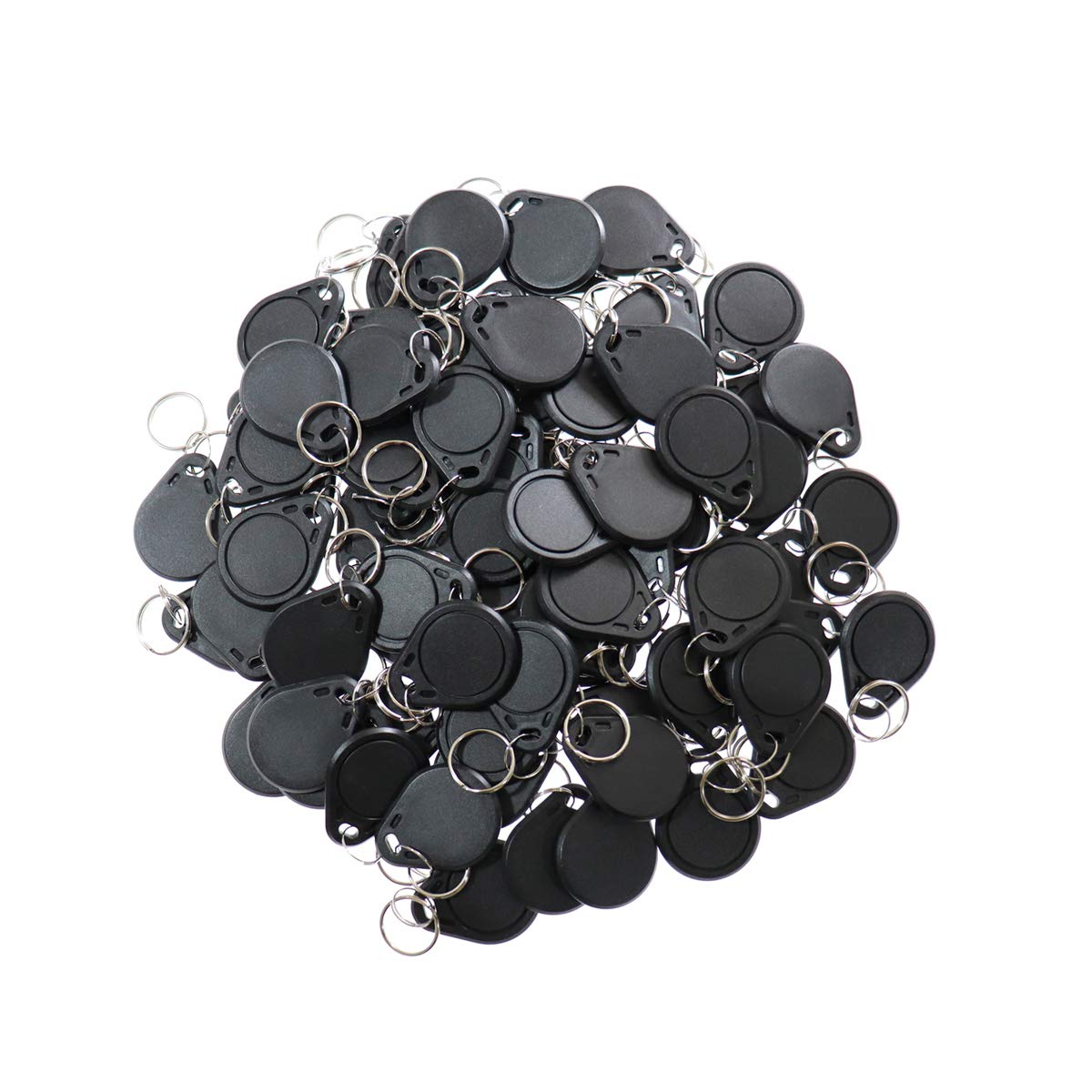 Etekjoy 100Pcs 13.56Mhz Rfid Key Fob Proximity Ic Card Iso14443A Token Tag For Electronic Smart Door Lock, Compatible With Mifar