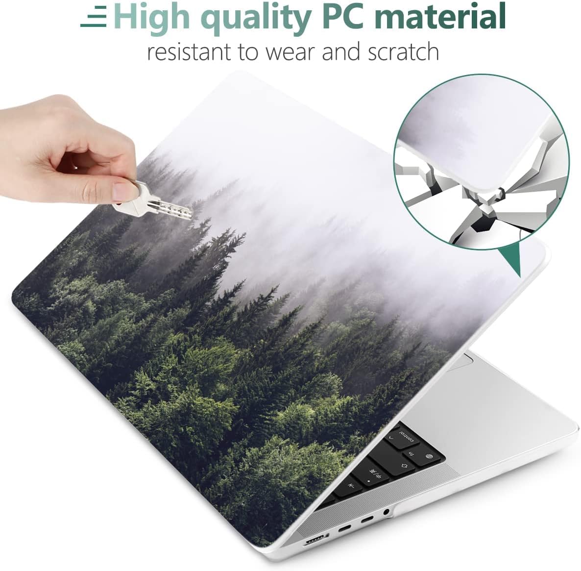 DONGKE for M4 MacBook Pro 16 Inch Case 2024 2023 2021 A3403 A3186 M3 A2991 M2 A2780 M1 A2485 Pro/Max Chip, Plastic Hard Shell Case & Keyboard Cover for Mac Pro 16 with Touch ID, Forest