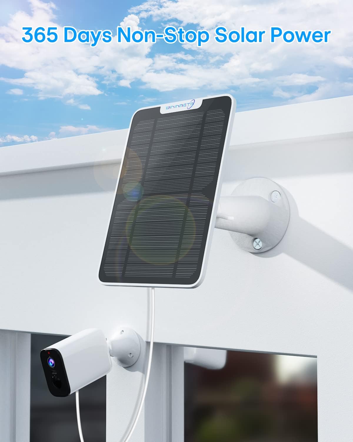 6W Solar Panel Charger Compatible with Arlo Ultra/Ultra 2/Pro 3/Pro 4/Pro 3 Floodlight Security Camera, Solar Panels Charging IP65 Weatherproof w/ 9.8ft Charging Cable Adjustable Wall Mount, 3 Pack