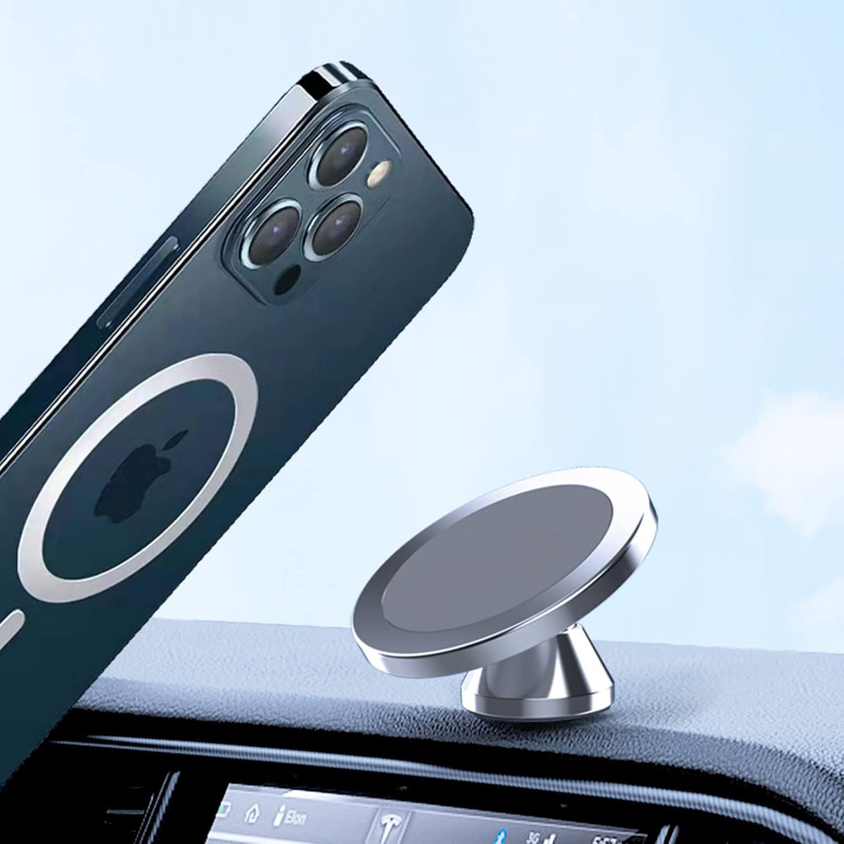 Magnetic Phone Holder for Car, [2 Groups Super Strong Magnet] [360° Rotation] Universal Dashboard Car Mount Holder for