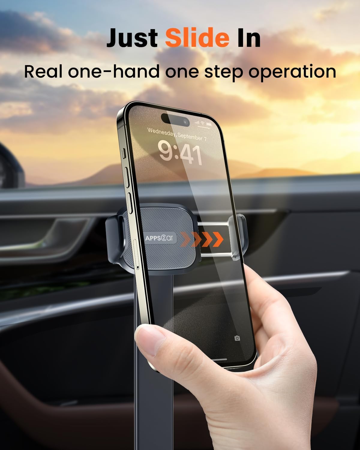 APPS2Car Cup Holder Phone Holder Mount for Car, 2-in-1 Fast-Squeeze Installation, Adjustable Height One-Hand Operation