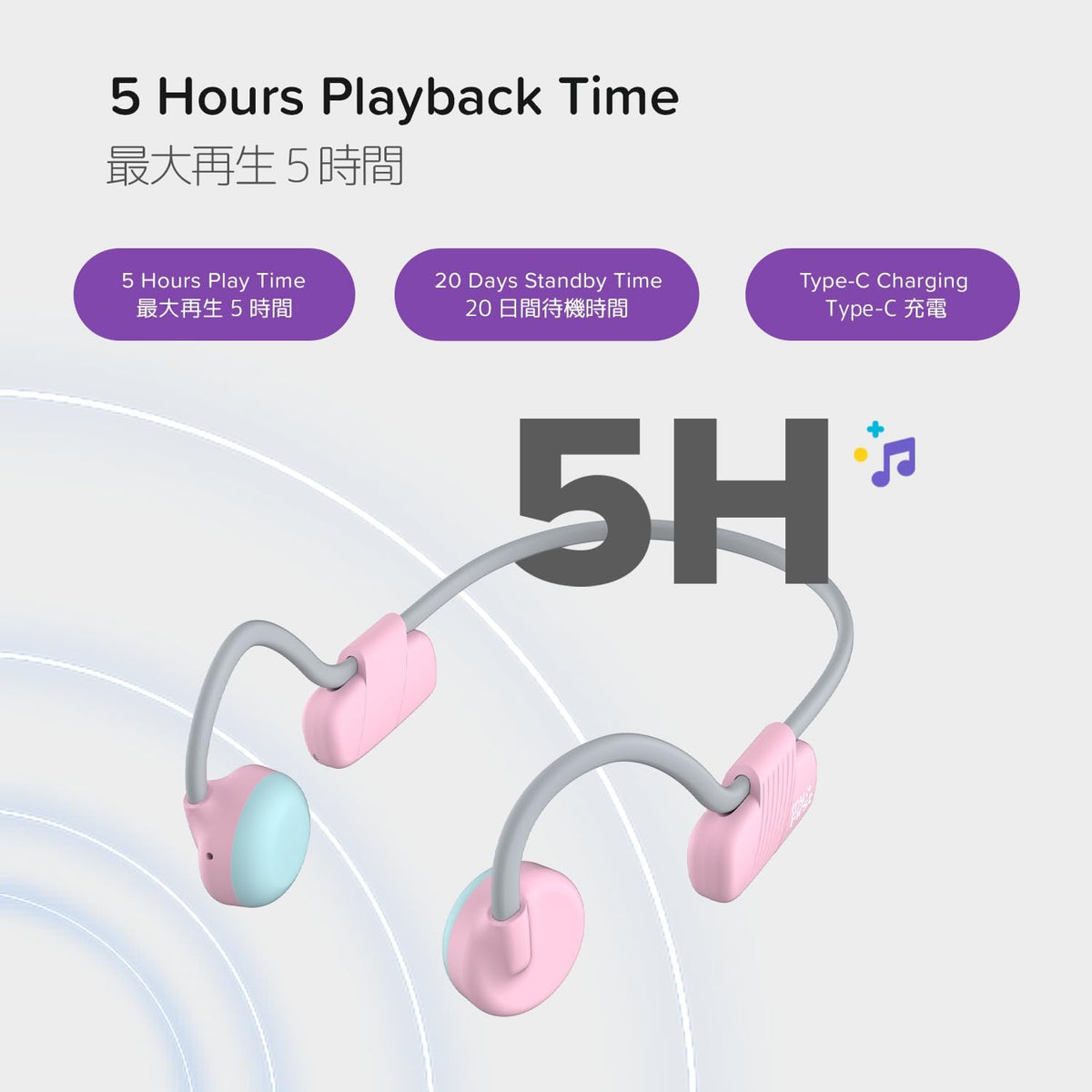 myFirst Bone Conduction Headphones (Lite Version) Wireless Headphone for Kids with Built-in Microphone for Online