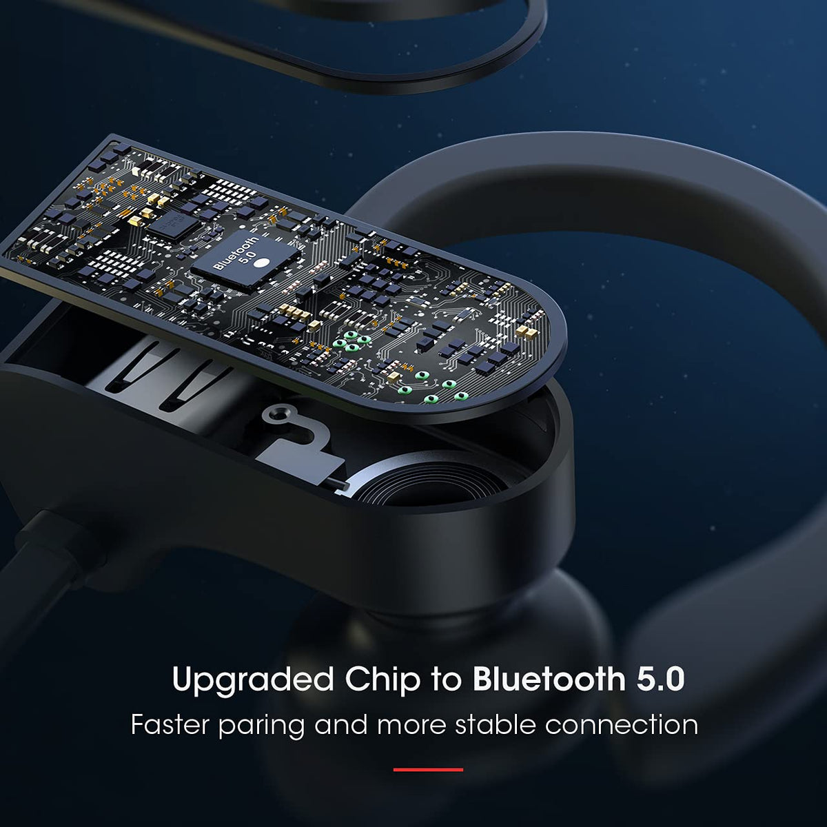 Redzoo Bluetooth Headphones V5.0,Running Headphones w/16 Hrs Playtime, Bass+ HD Stereo Wireless Sports Earphones w/IPX7 Waterproof Earbuds in Ear