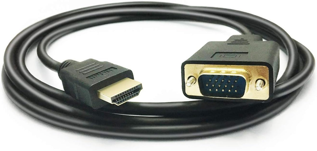 HDMI to VGA Cable, 1080P HDMI Male to VGA Male M/M Video Converter Cord VGA Adapter Compatible w/HDMI Desktop, Laptop, DVD to 15 Pin D-SUB VGA HDTV Monitor Projector - 6Feet