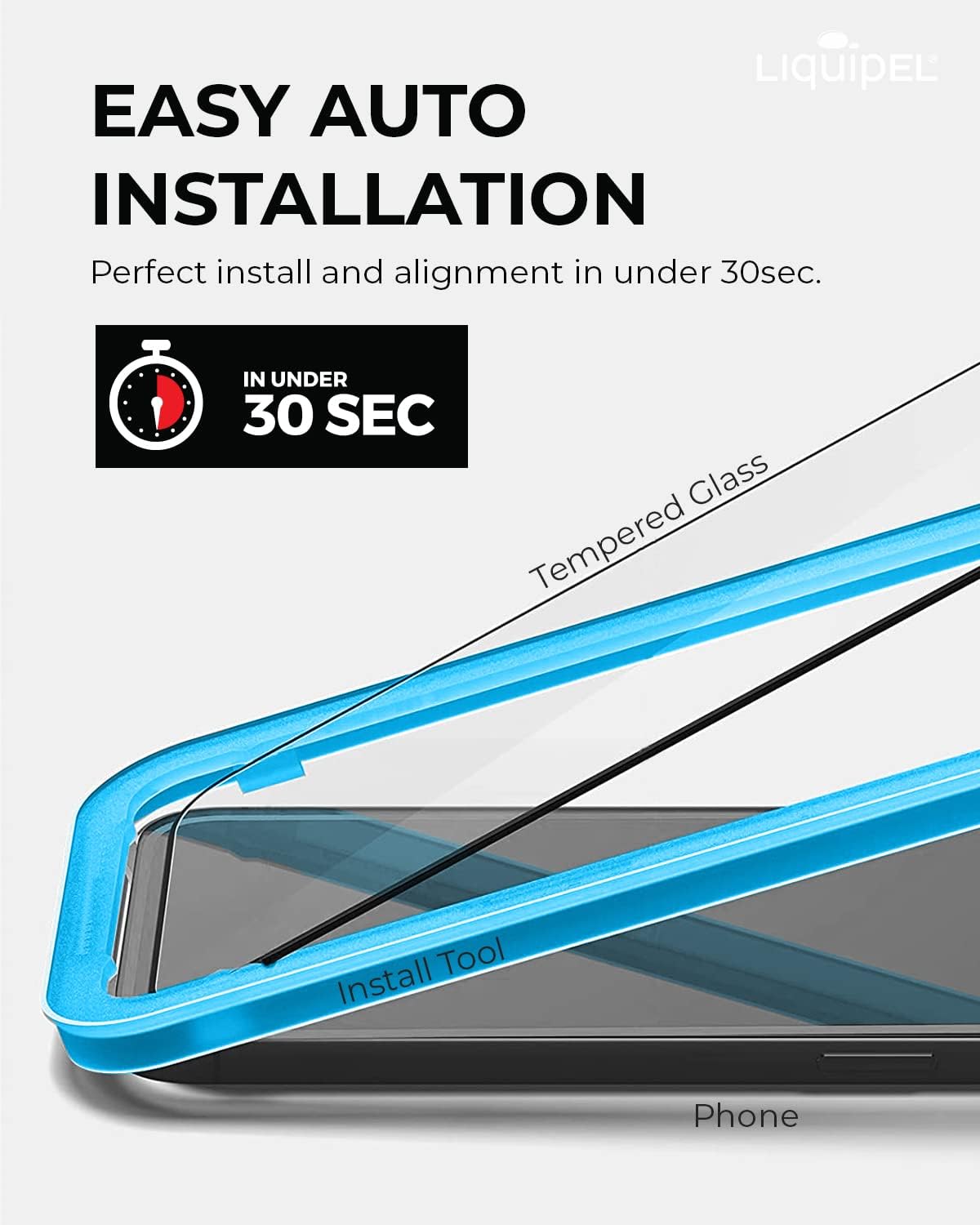 LIQUIPEL Safeguard Tempered Glass Screen Protector for Apple iPhone 12 Pro Max