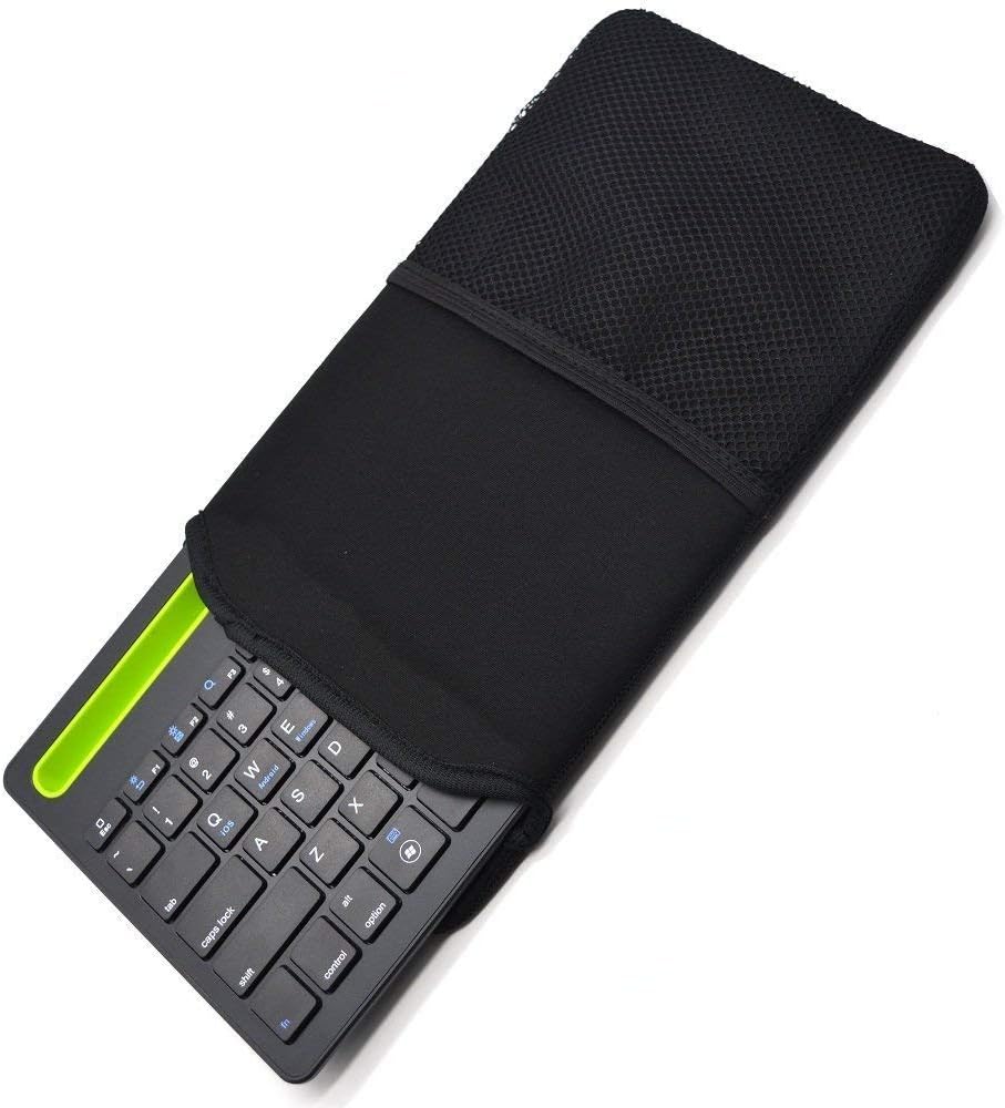 Black Neoprene Carrying Sleeve Case for Logitech K380 Multi-Device Bluetooth Keyboard and Arteck HB030B Wireless