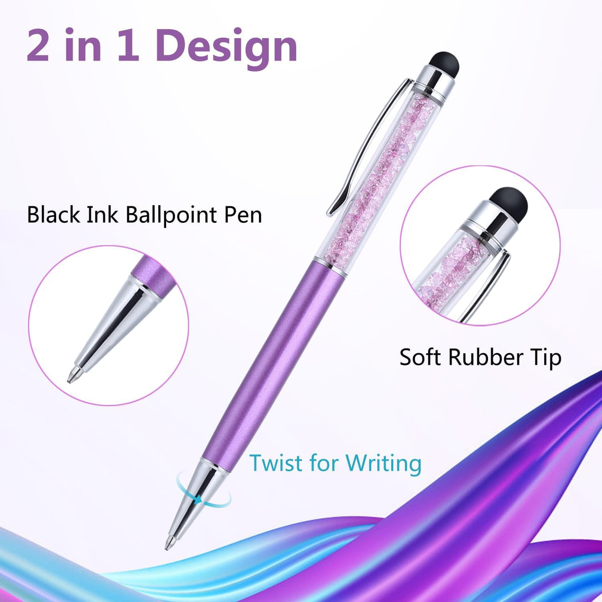OKRAY 6 Pack Stylus Pens for Touch Screens - Ballpoint Pen with Stylus Tip, Compatible with iPad/Tablet