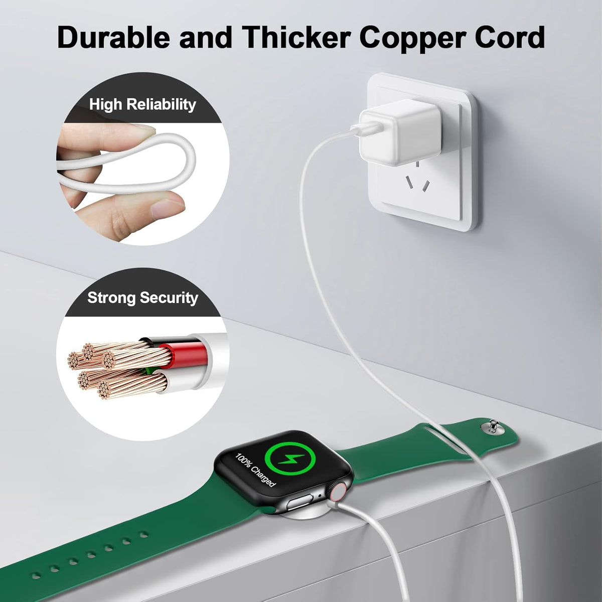 2024 Upgraded Magnetic Fast Charging Cable for Apple Watch [Portable] Compatible with iWatch Series Ultra/9/8/7/6/SE