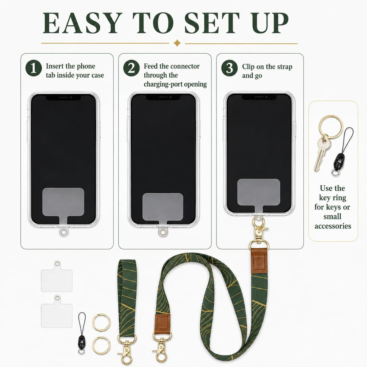 YesMvpMvp Phone Lanyard Crossbody Strap - Adjustable Cell Phone Neck Lanyard & Wrist Strap for Keys Case Accessories, Anti-Theft Travel Essentials