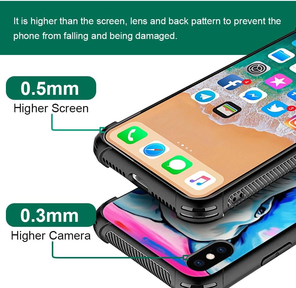Compatible African Elephants Pattern Design Shockproof Case for iPhone X/XS, Anti-Scratch Hard PC Back Case
