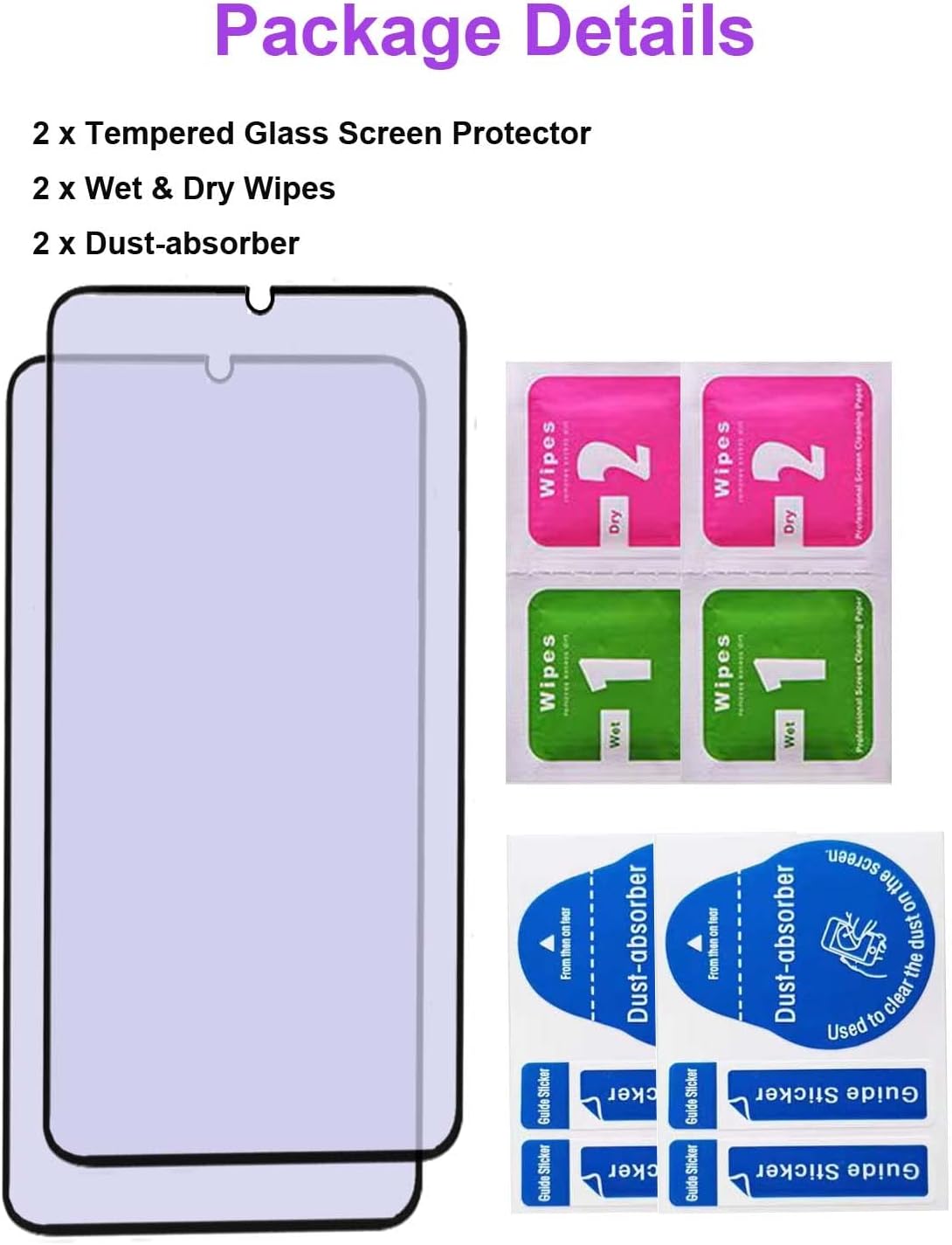 2 Pack Anti Blue Light Tempered Glass Screen Protector for Samsung Galaxy S20 FE, 9H Hardness