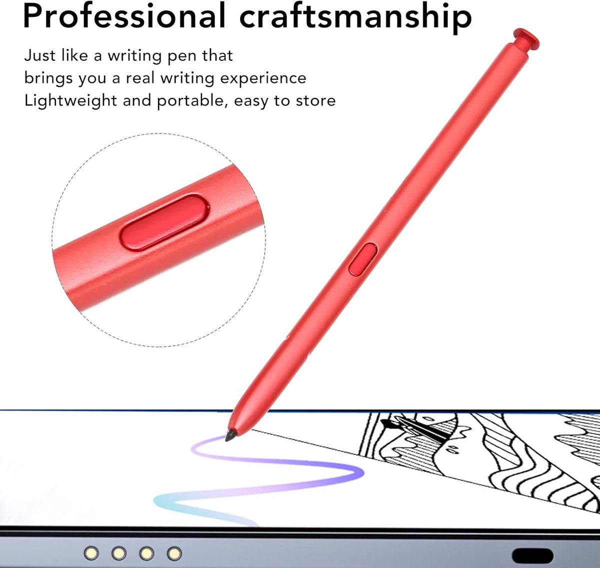 Cuifati Pen for Note 10 Lite, Capacitive Replacement Pen with High Sensitivity & Fine Point, Red