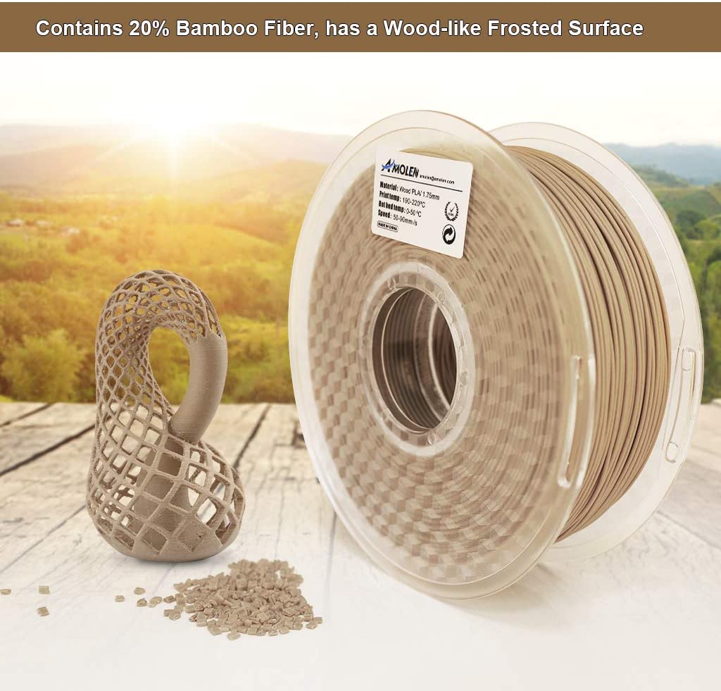 PLA Wood 1.75mm, 1KG/2.2LB