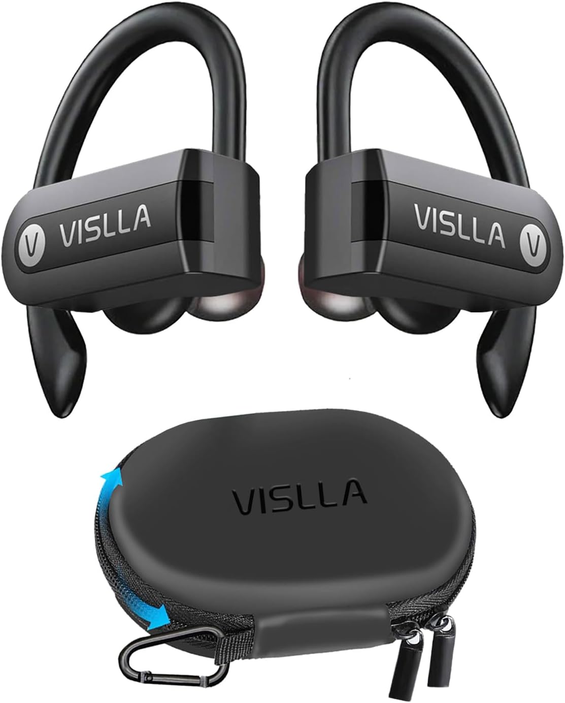 Wireless Earbuds with Microphone, Bluetooth Headphones Over The Ear, 70H Playback Time, Leather Display Case, HiFi