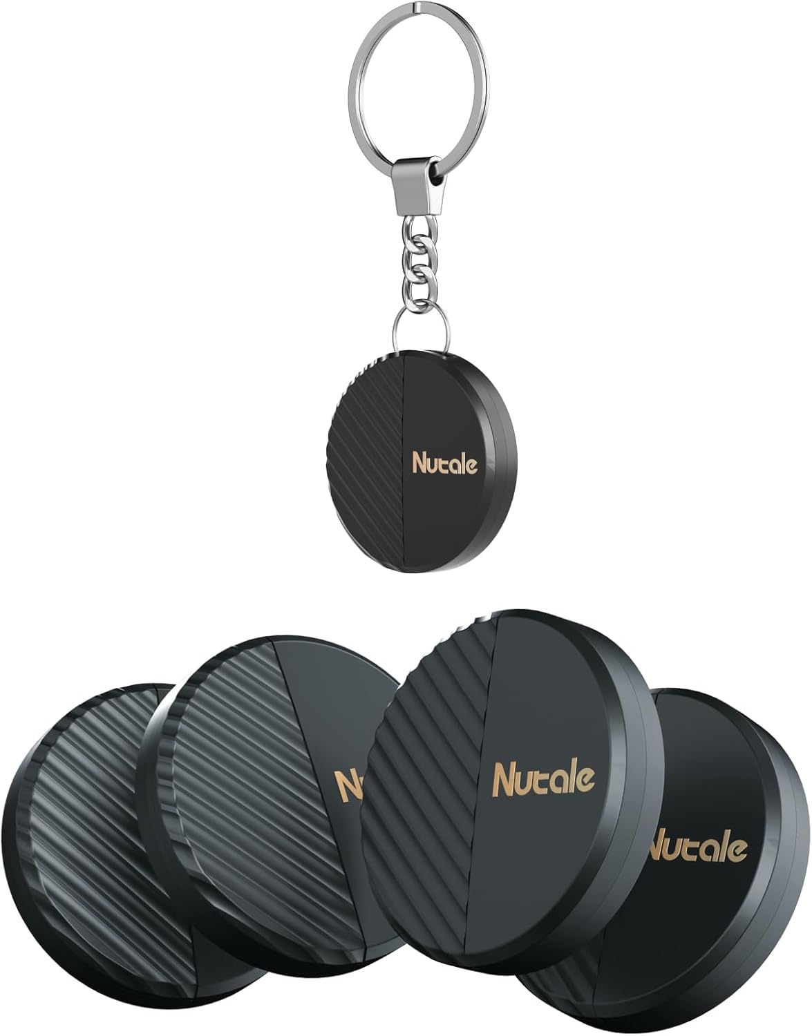 Mate Key Finder, Bluetooth Tracker with Key Chain for Keys, Pets, Wallets, Tablets, Batteries Included (4)