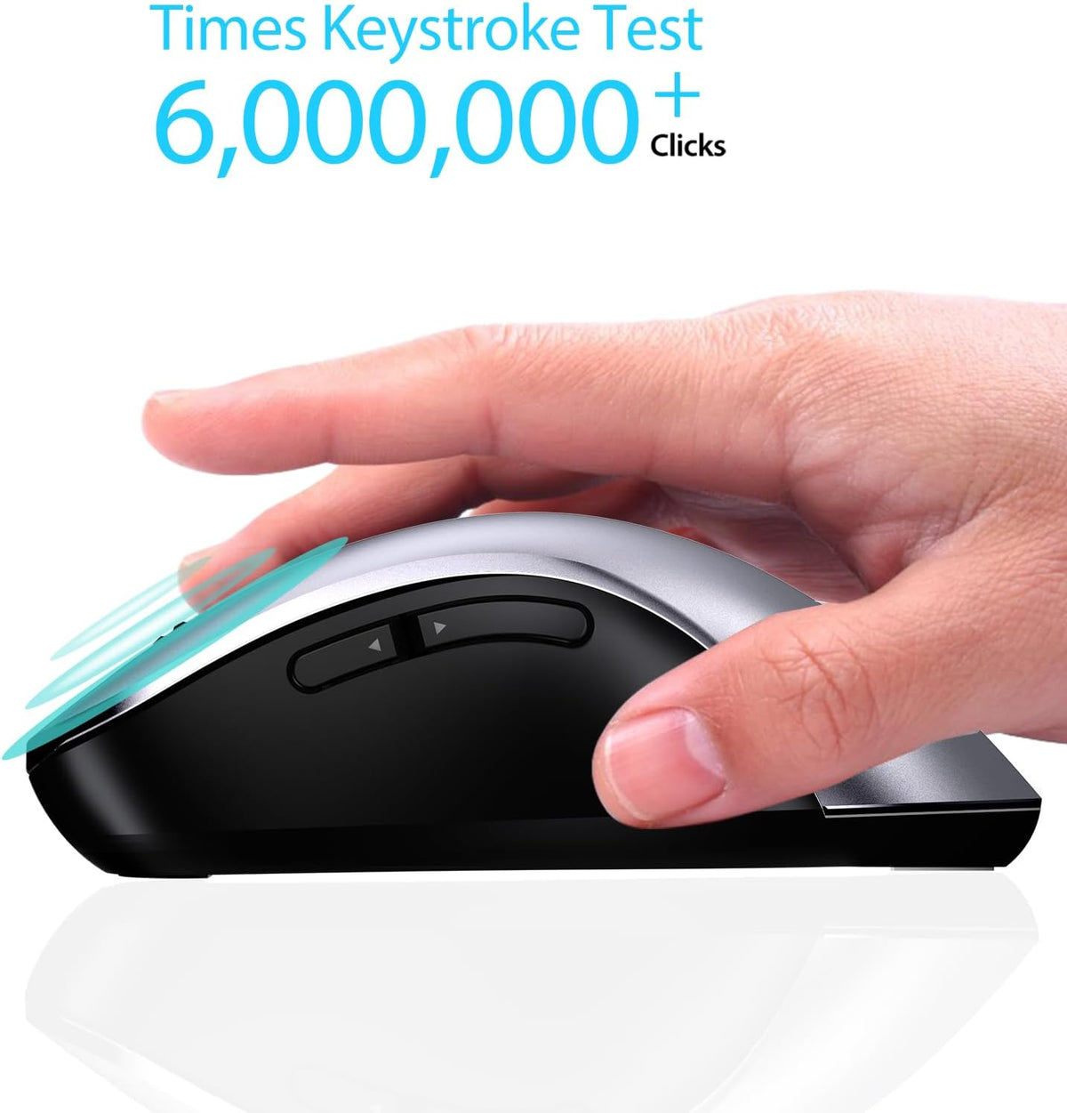 memzuoix 2.4G Wireless Mouse, 1400 DPI Mobile Optical Cordless Mouse with USB Receiver, Portable Computer Mice Wireless Mice for Laptop, PC, Desktop, MacBook, 5 Buttons (Gunmetal)