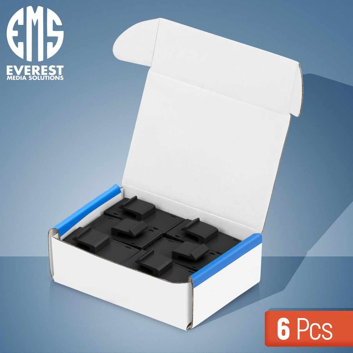 Everest 6-Pack Cat6 RJ45 Keystone Coupler - Black, Female to Female, Cat6, Cat5e Compatible, Ethernet Cable Extender