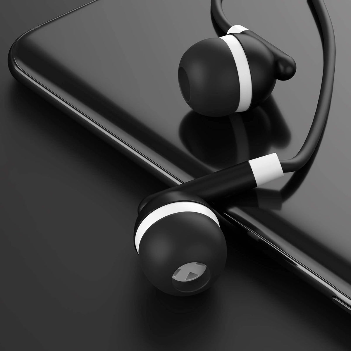 Maeline Bulk Earbuds, 100 Pack with 3.5 mm Headphone Plug - Black