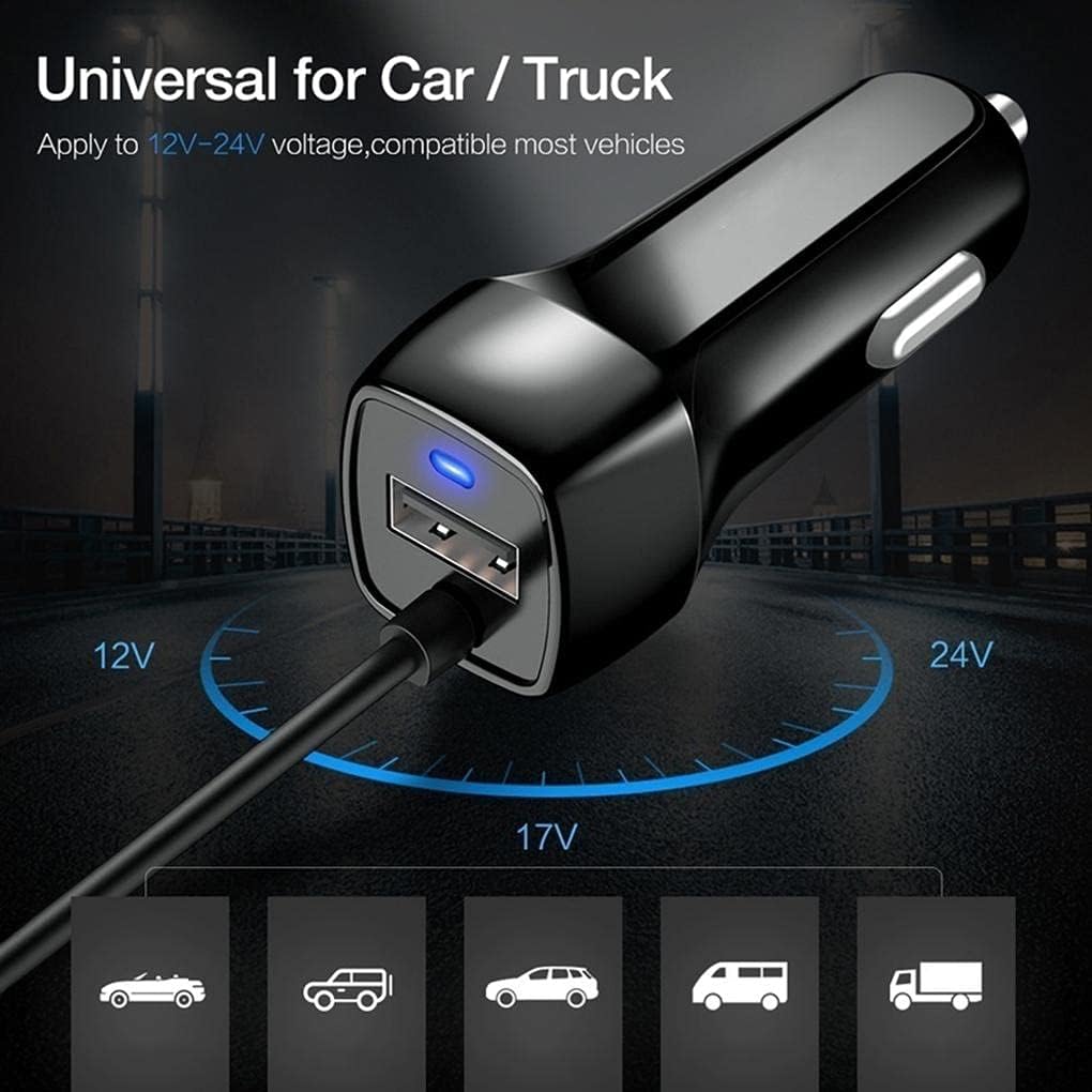 BoxWave Car Charger for Samsung Galaxy Tab A 10.1 2019 LTE, Extra USB Port with Integrated Cable, Black