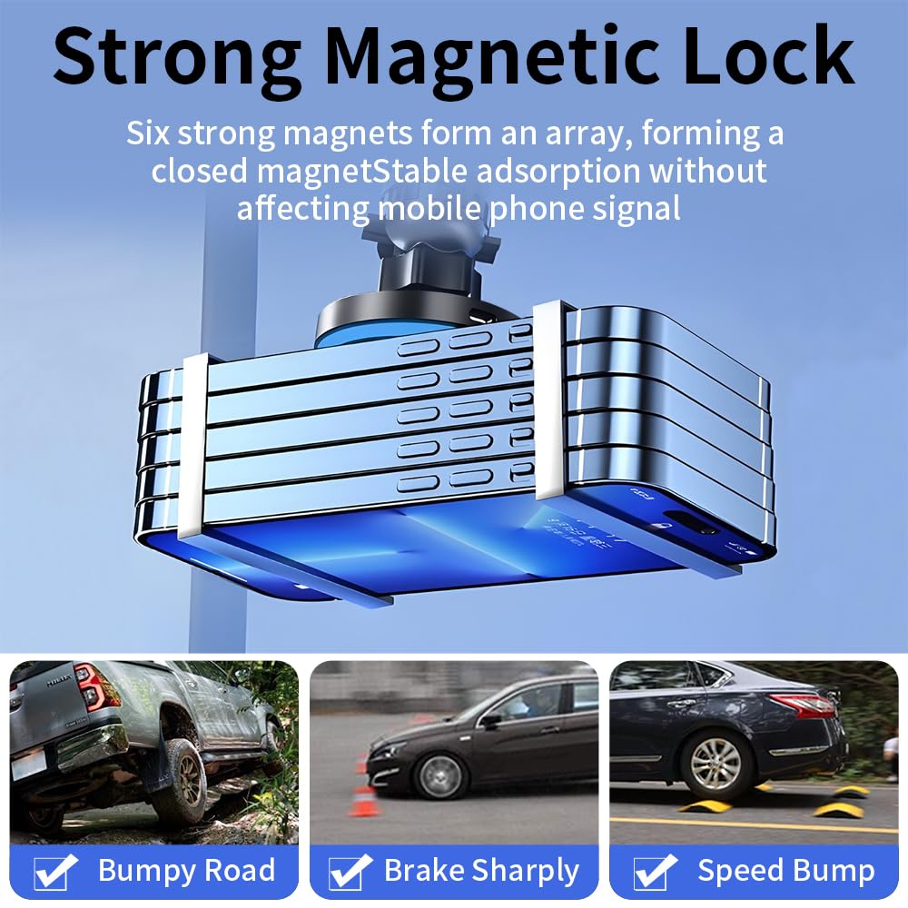 LUNQIN Magsafe Car Magnetic Phone Mount for Mercedes Benz G-Class 2019 2020 2021 2022 2023 2024 G Wagon G550 G500 AMG G63 G55 W463 Auto Accessories