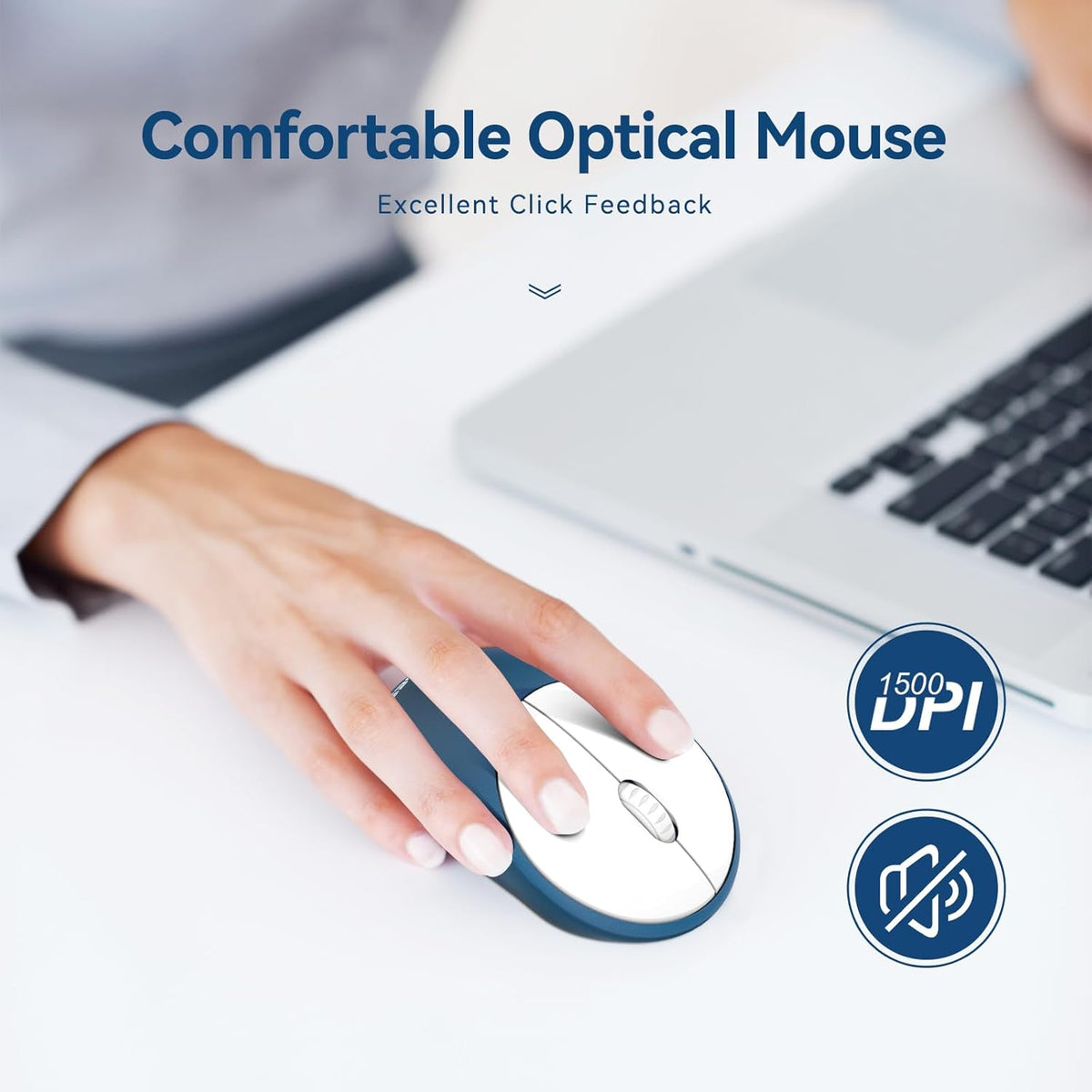 Wireless Keyboard and Mouse Combo, Retro Typewriter Keyboard and Mouse with Round Keypads for Windows Laptop PC