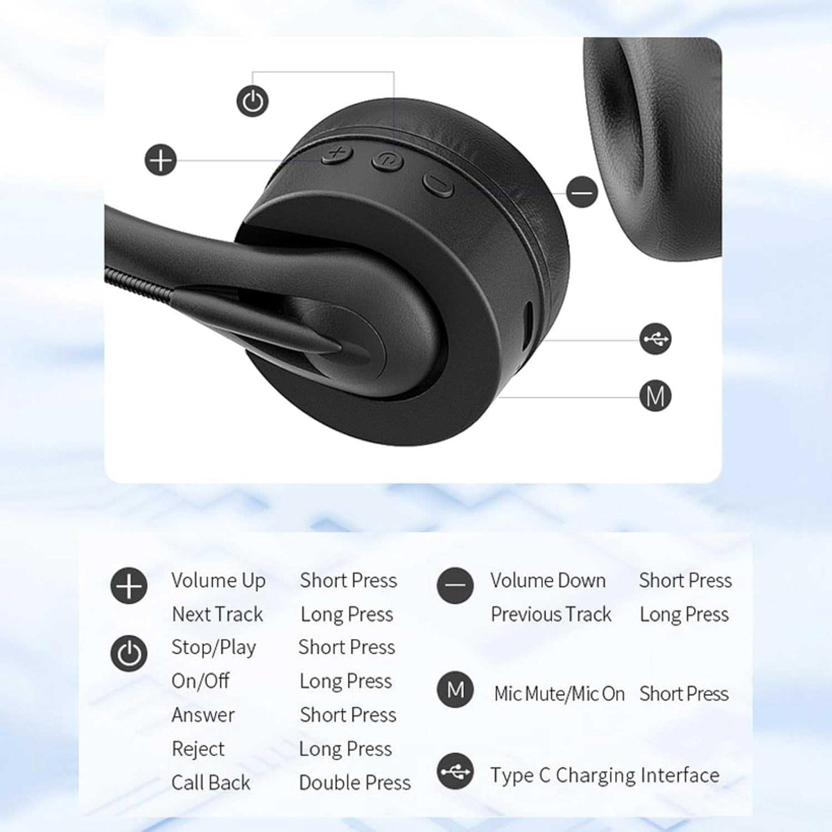 Wireless Headset Compatible with Google Pixel 10/Pro/Pro Fold/Pro XL - Mic Headphone Bluetooth Earphone Hands-Free Noise Isolation