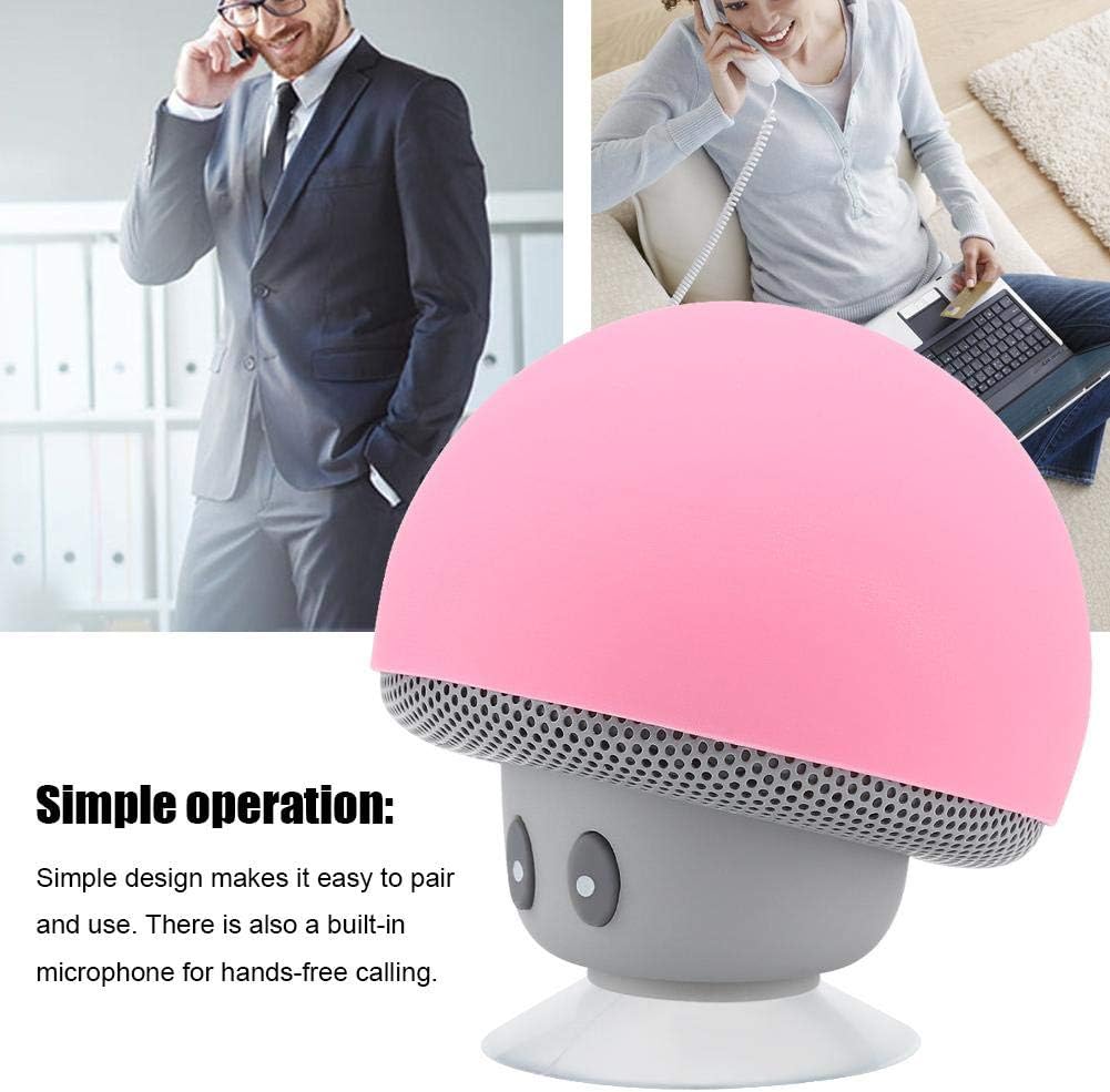 Mini Bluetooth Mushroom Speaker, 5V 3W Wireless Audio Speaker with Suction Cup, Mushroom Design