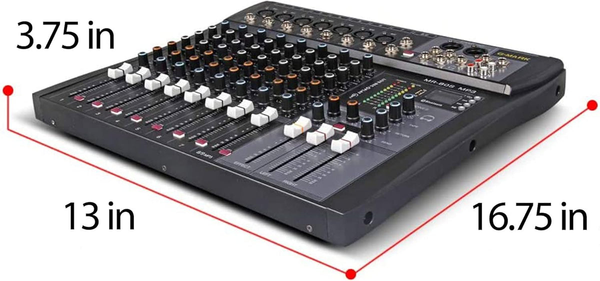 G-MARK MR80S Audio Mixer Interface USB Bluetooth Mixing Console 8 Channel 48V Phantom Power Sound Board Music Reverb For PC Stage DJ Studio Sound Controller Analog Mixer