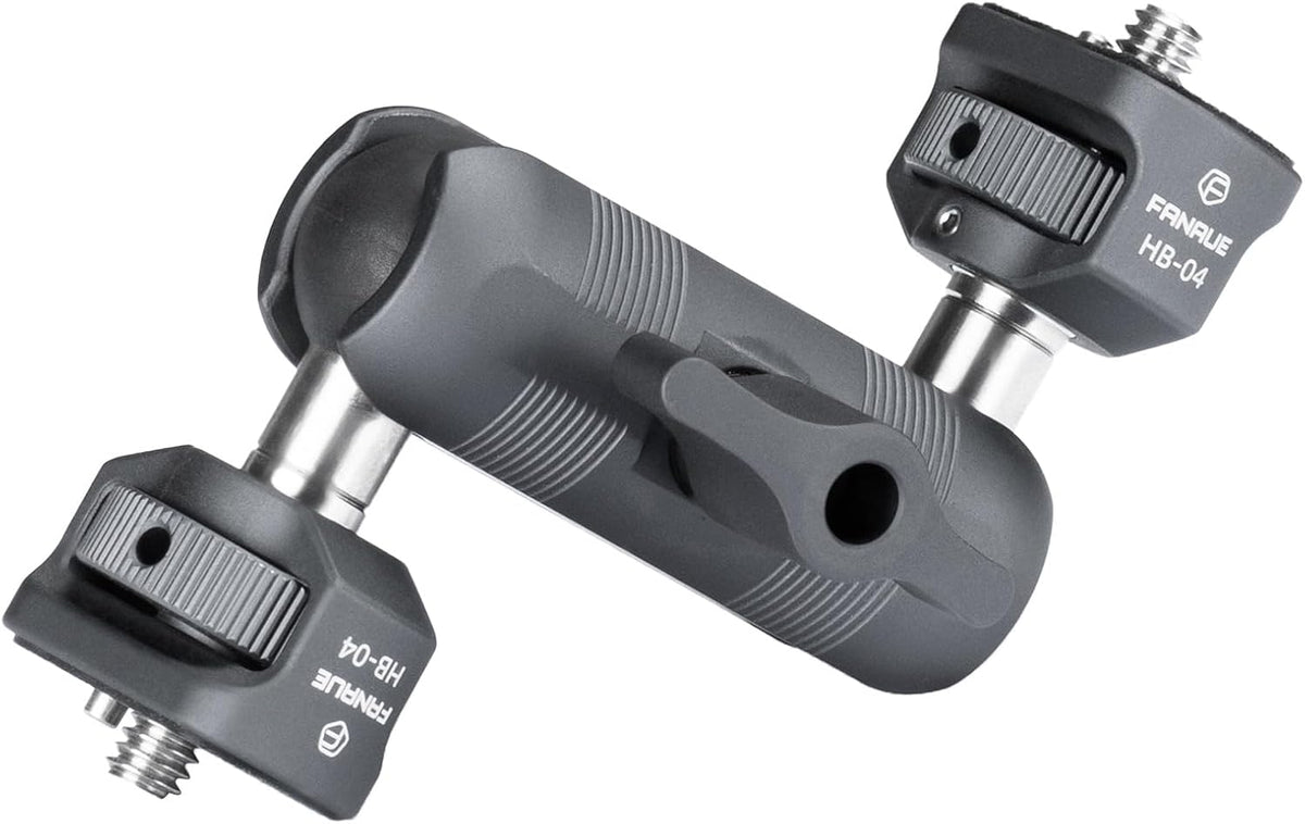 FANAUE Mini Articulating Arm Mount Camera Accessories Compatible with 1/4"-20 to 1/4"-20 Connectors (with Locating Pins) Aluminum-Built Arm Offers Flexibility Connectors