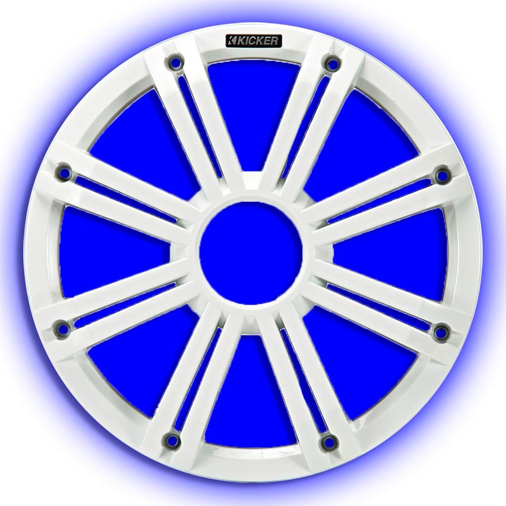 KICKER KMG10 10-Inch (25cm) Grille for KM10 and KMF10 Subwoofer, LED, White