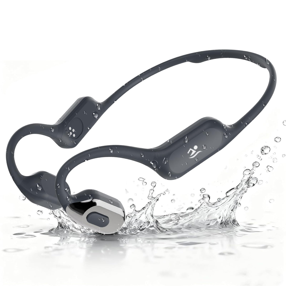 Opinta Swimming Headphones with Safelight, IPX8 Waterproof Bone Conduction Headphone Wireless Underwater Earbuds with 32GB Memory for Swimming
