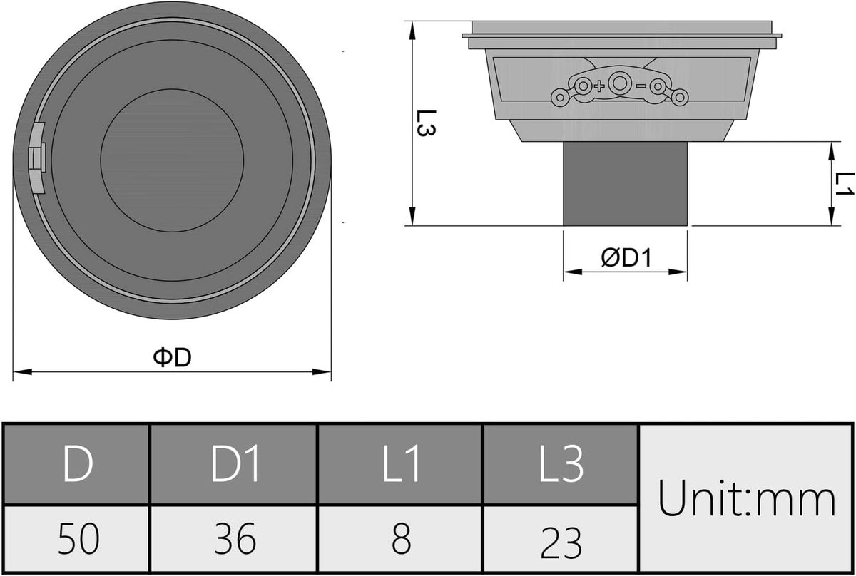 Fielect 3W 4 Ohm DIY Magnetic Speaker, 50mm Diameter Full Range Audio Replacement for Arduino, 1Pc