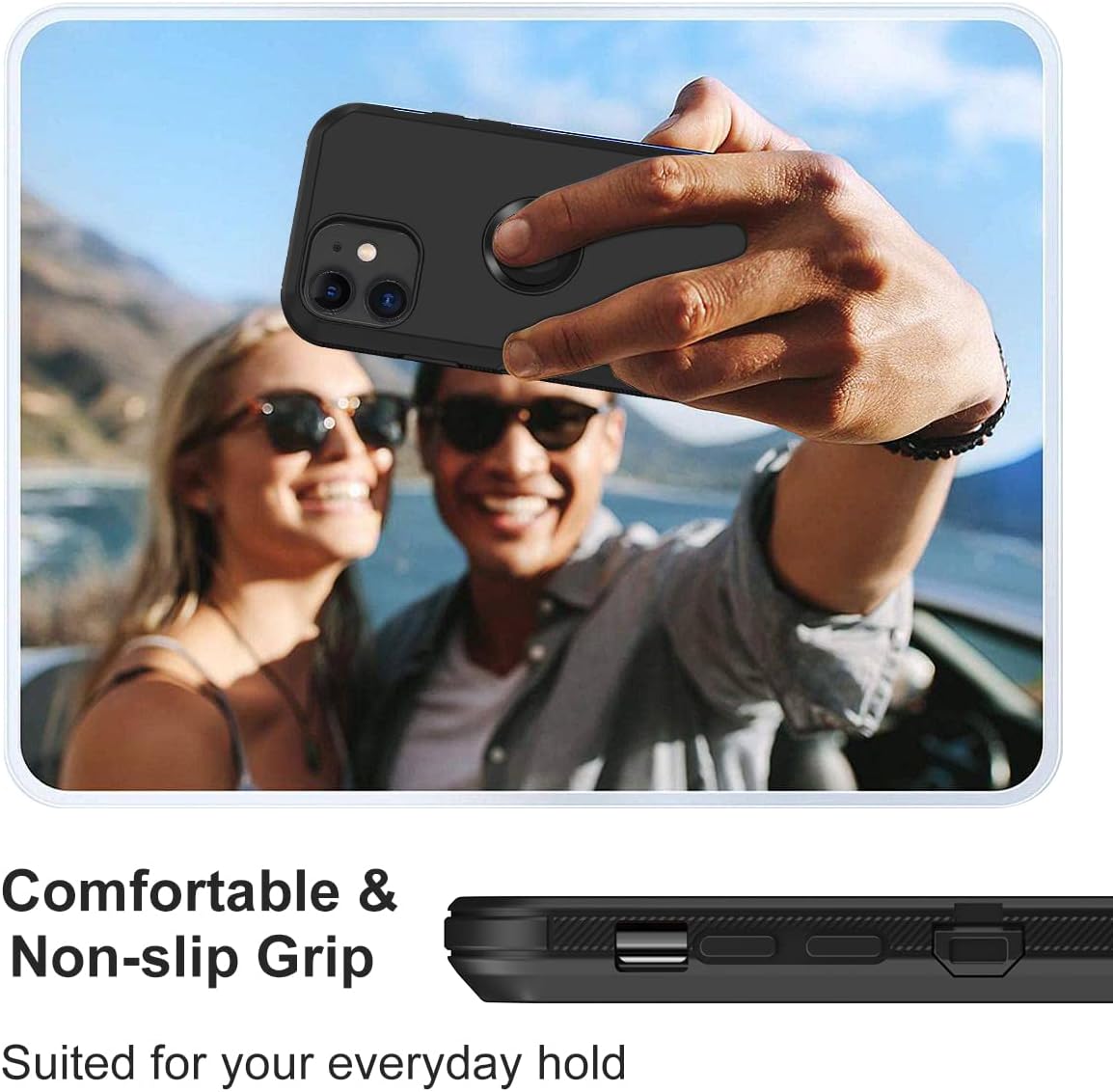 iPhone 12 Case, iPhone 12 Pro Case with Built-in Screen Protector, Heavy Duty Drop Protection Shockproof Dust Proof