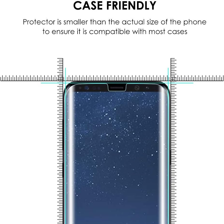 Galaxy S8 Plus Screen Protector [3 Pack], UV Tempered Glass, Edge to Edge Coverage, Full Screen Adhesive
