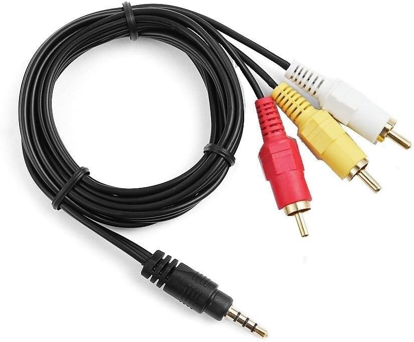 GUY-TECH 3 ZR850 ZR25MC ZR45MC ZR50MC ZR65MC ZR70MC, ZR900 ZR930 ZR950 AV A/V to RCA Audio Video Cable Cord for Canon