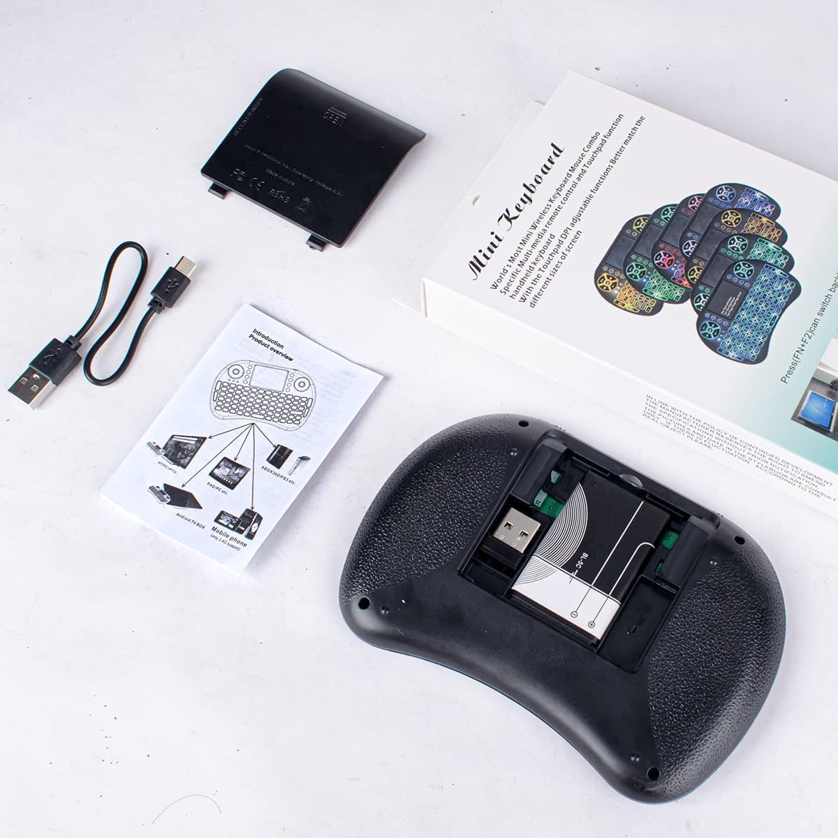 Backlit Mini Keyboard with Touchpad Mouse, Portable 2.4GHz Wireless for iPad, PC, Android TV Box