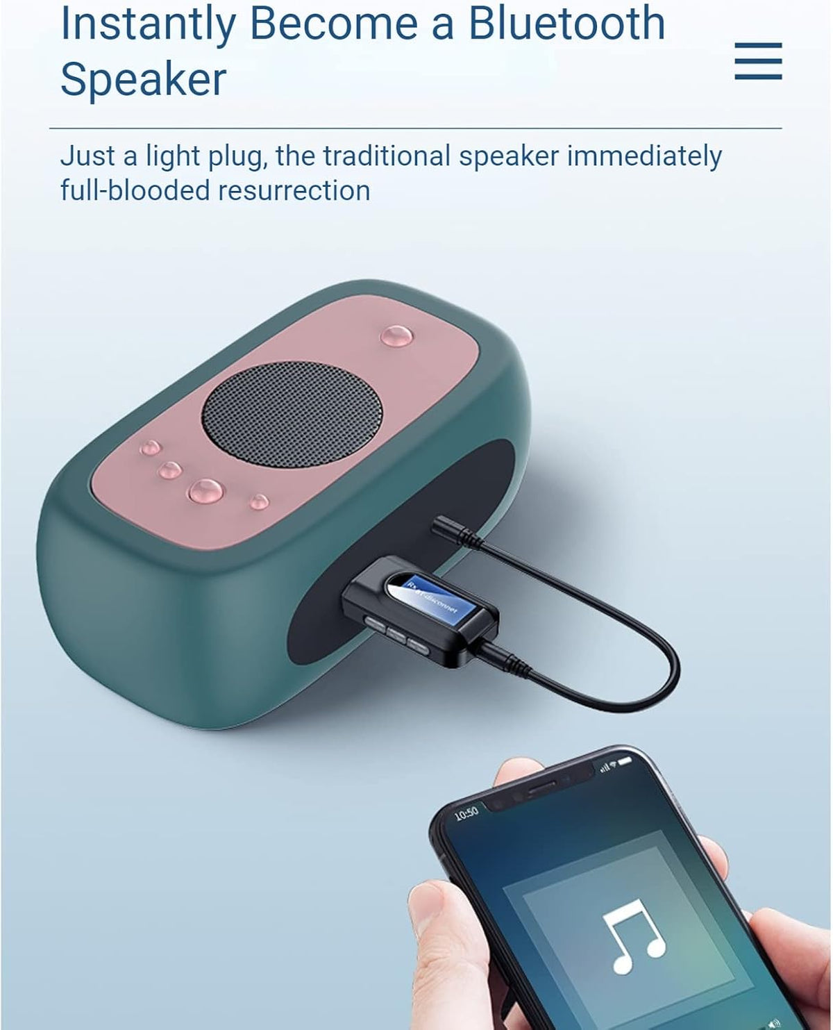 Bluetooth 5.0 Transmitter Receiver, 2 in 1 USB Portable Audio Adapter with LCD Display, Bluetooth AUX Dongle