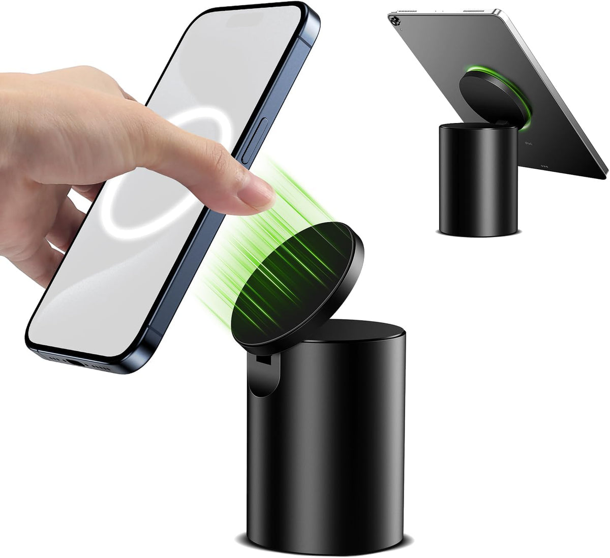 elitehood Heavy Duty Aluminum Magnetic Phone Stand, for Magsafe Stand for iPhone, Adjustable Cell Phone Holder for Desk, Computer Office Desk Accessories, Fits 4-11in iPhone, Kindle, iPads, Tablets