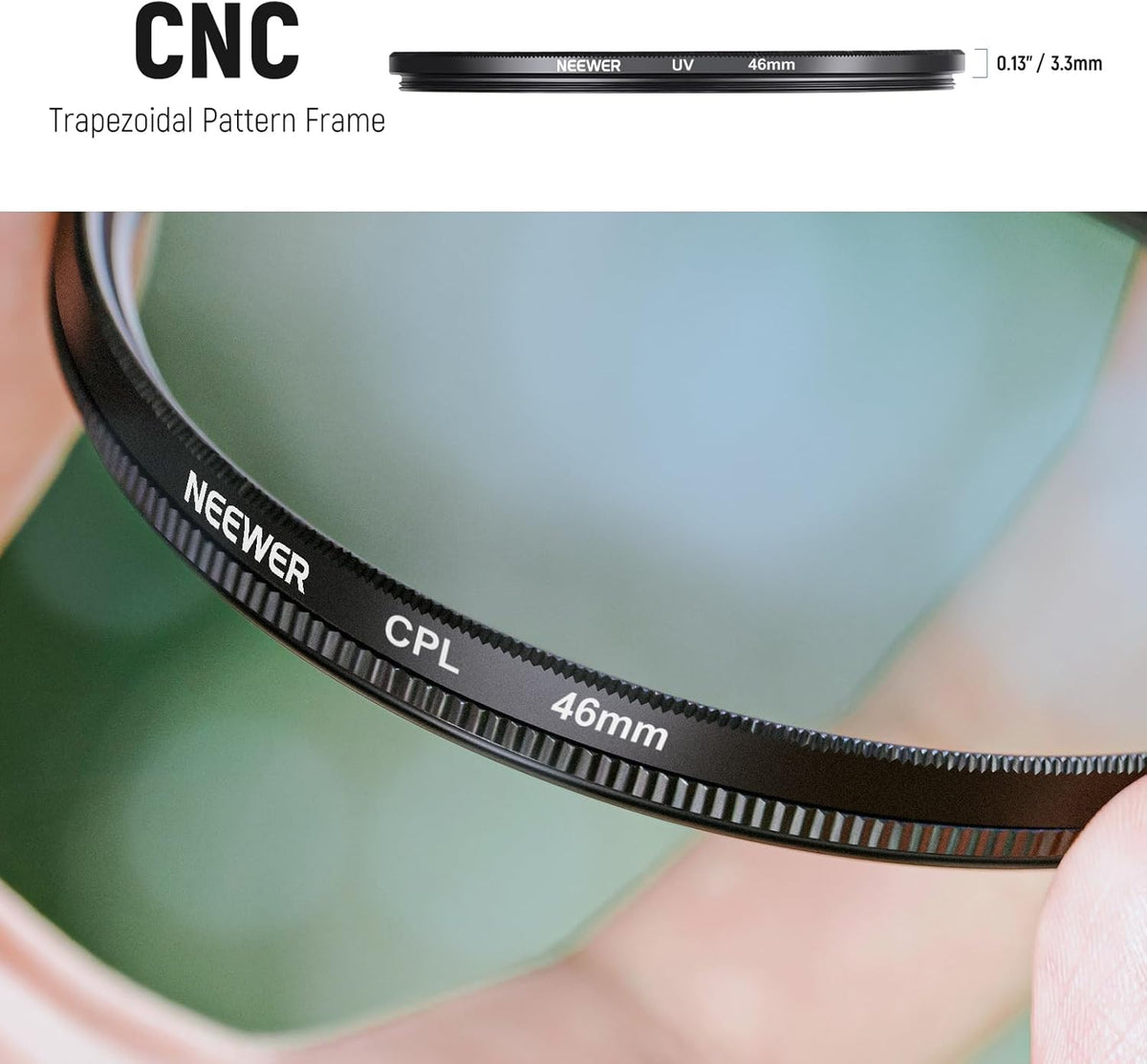 NEEWER 46mm ND Lens Filter Kit: UV, CPL, FLD, ND2, ND4, ND8, Lens Hood, Lens Cap for Canon Nikon Sony