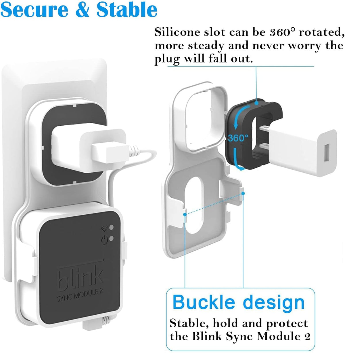 Blink USB Flash Drive 256GB and Sync Module 2 Mount, Easy Move Mount Bracket Holder for Blink Security System
