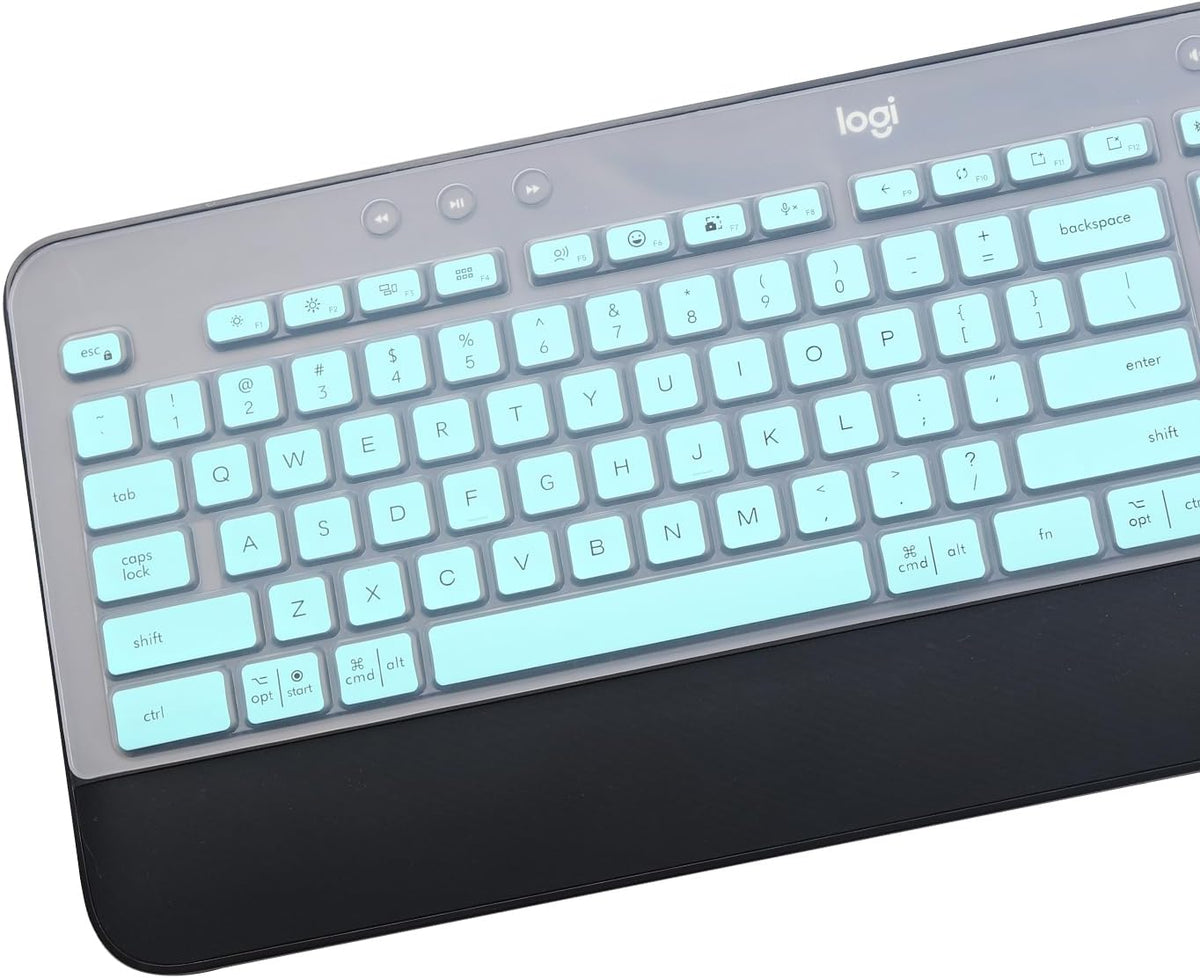 Keyboard Cover Skin for Logitech MK545 MK540 Wireless Keyboard, Logitech MK545 Keyboard Protector, Logitech MK540 Ultra Thin Desktop PC Silicone Clear Keyboard Skin Protector-Hotblue
