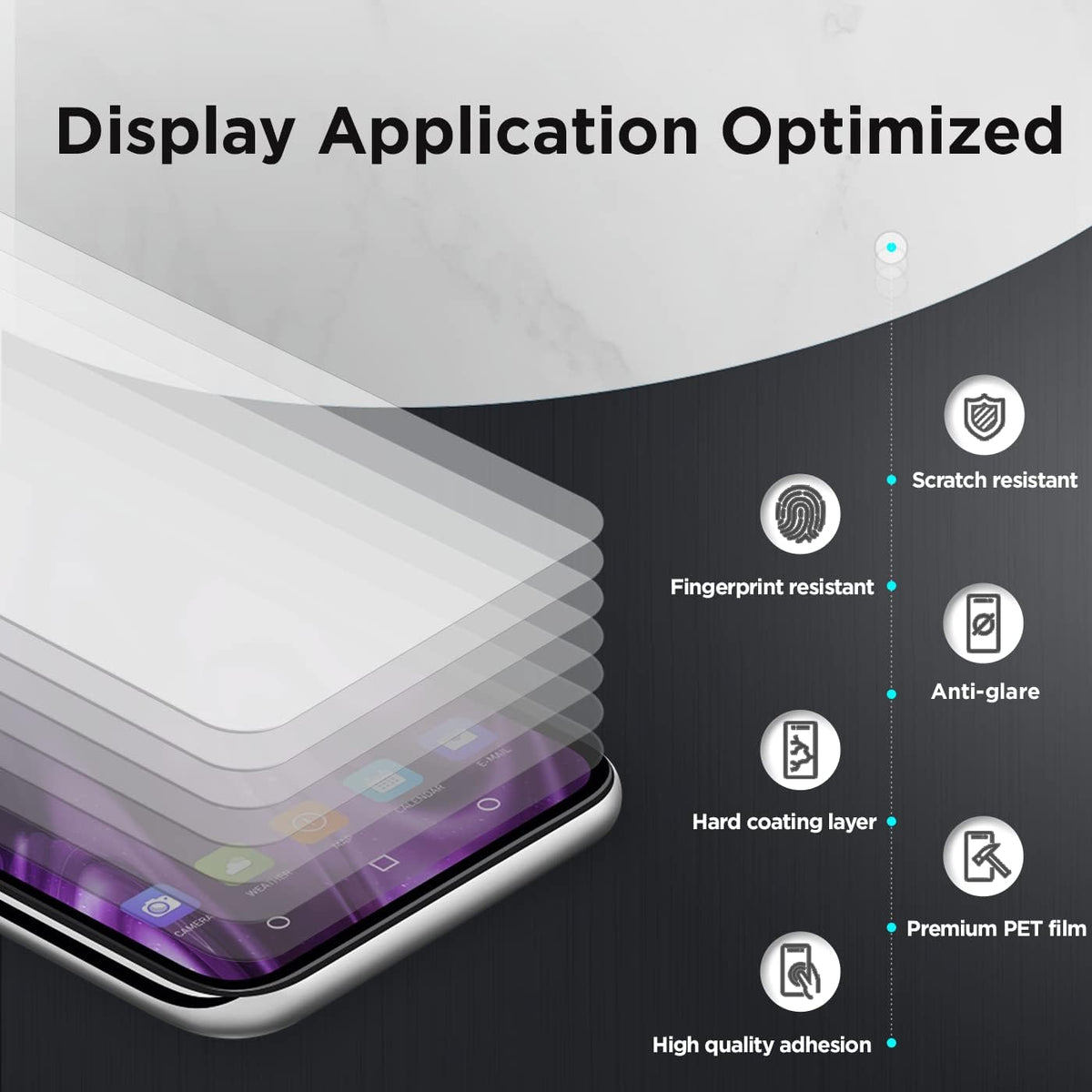 2 PACK Matte Screen Protector for iPhone 12 Pro Max, 9H Hardness, Anti Glare, Anti Fingerprint, Shatterproof, Case