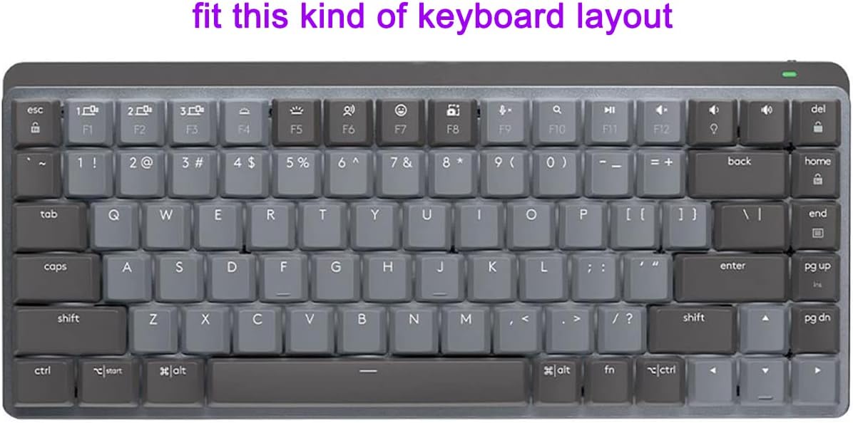 Silicone Keyboard Cover Skin for Logitech MX Mechanical Mini Wireless Illuminated Keyboard - Compact Size