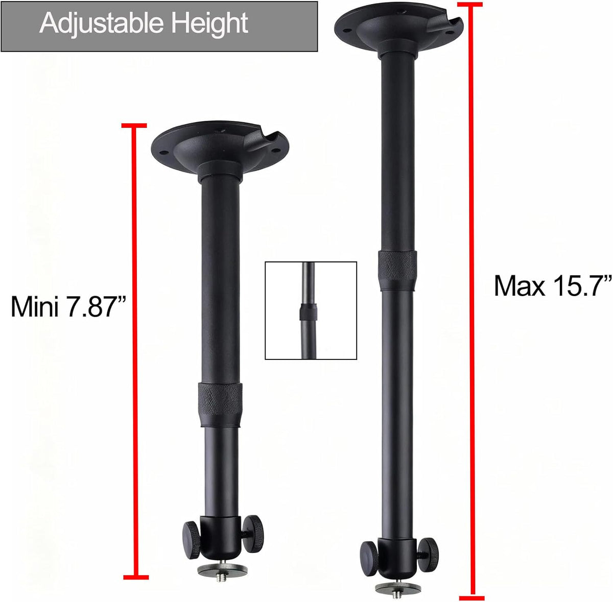 DAWASAPAT -Inch Projector Ceiling Mount with New Gimbal, Adjustable Length Projector Mount, Screw, Compatible with Most
