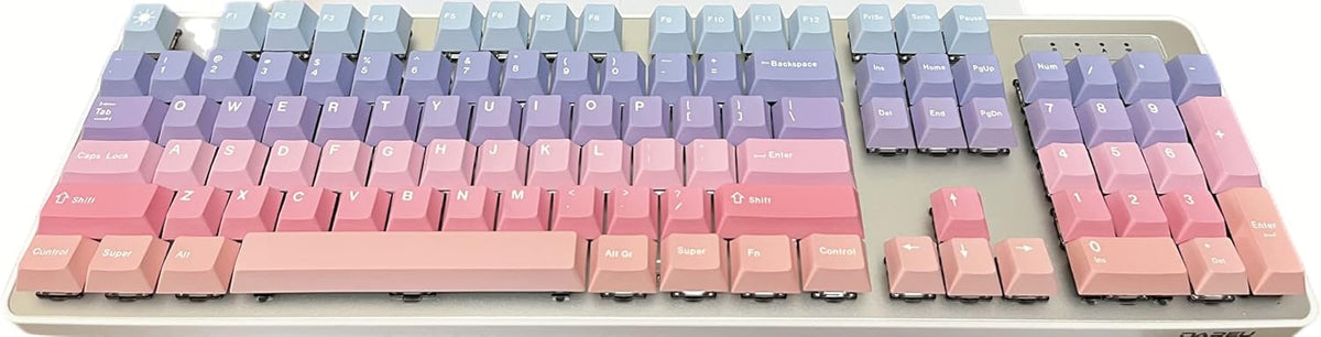 Magical Clouds Gradient Keys, 108 Keycap + 30 Keycap Set, Dye-Sublimation PBT Custom Keycaps for Mechanical Keyboards